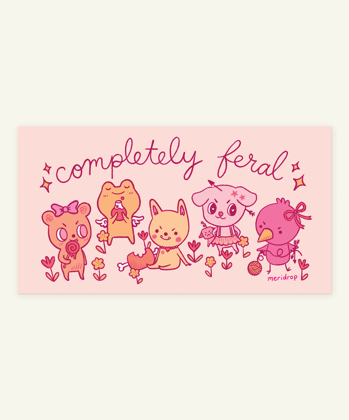 Completely Feral Vinyl Sticker
