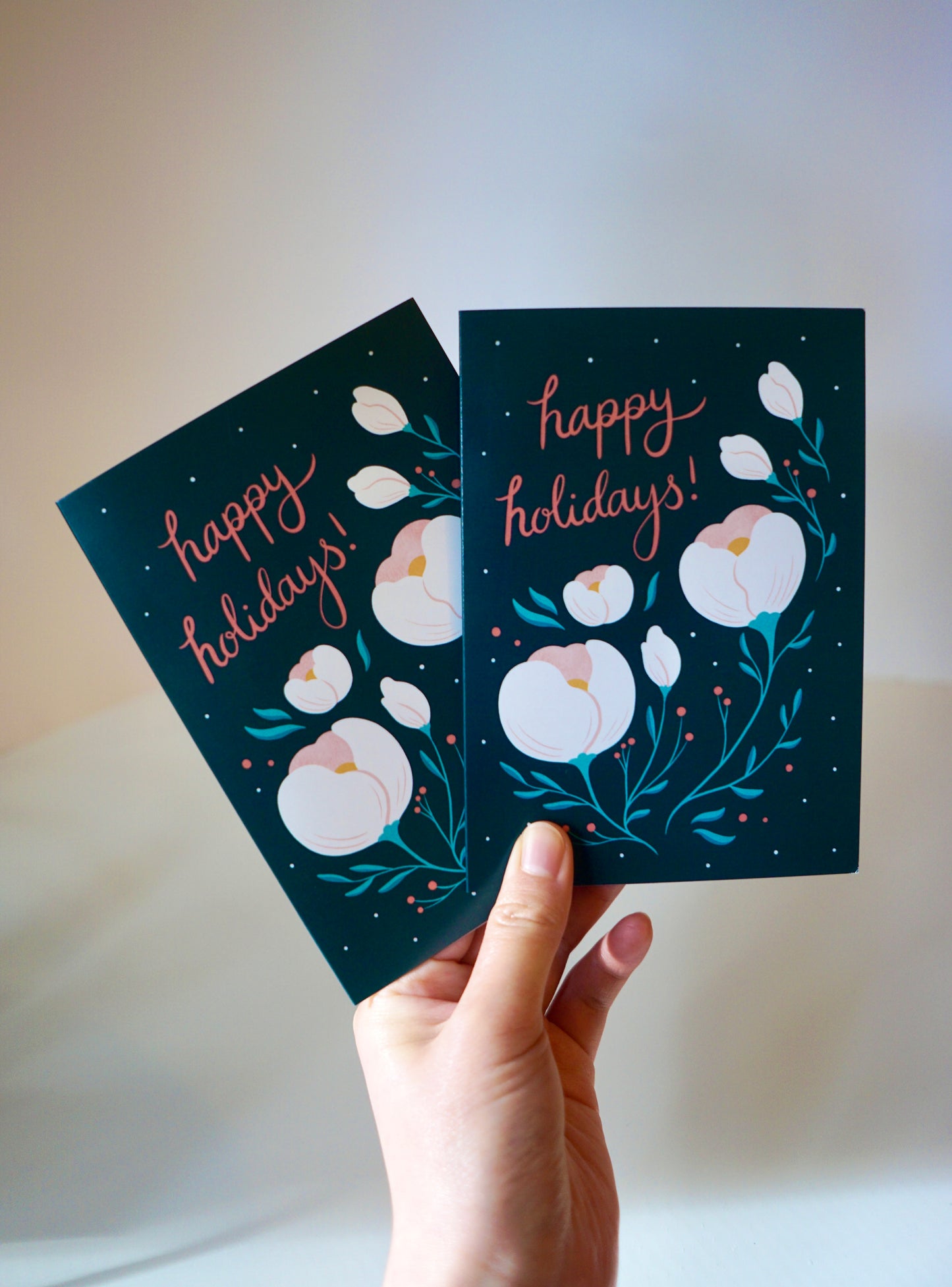 Happy Holidays Floral Greeting Card