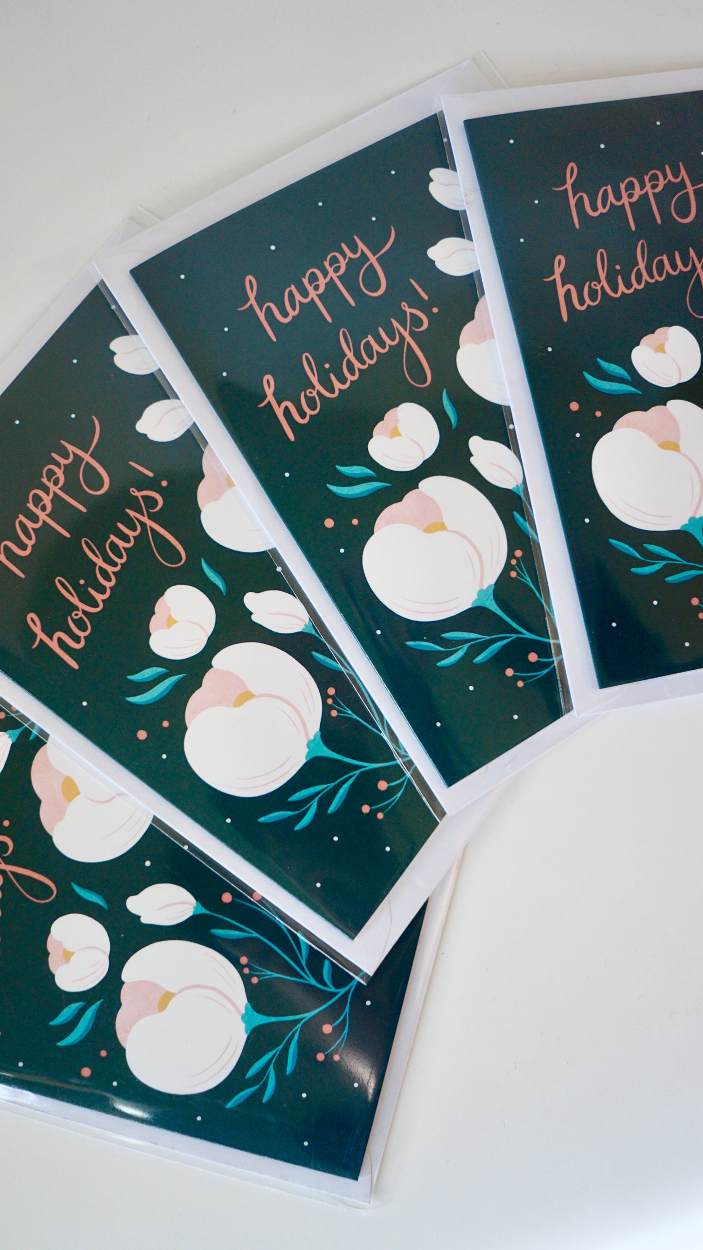 Happy Holidays Floral Greeting Card
