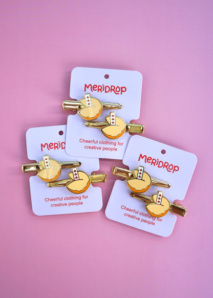 Fortune Cookie Hair Clip Set