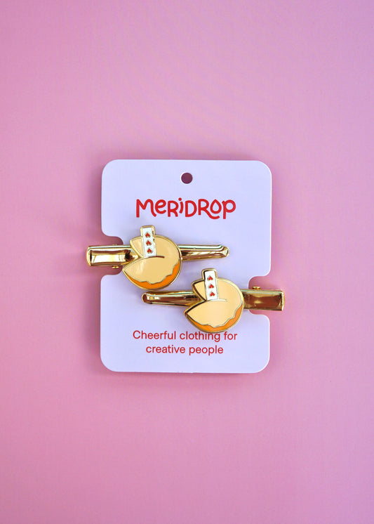 Fortune Cookie Hair Clip Set